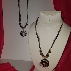 Brown Adjustable Leatherette Cord Necklace Boho St